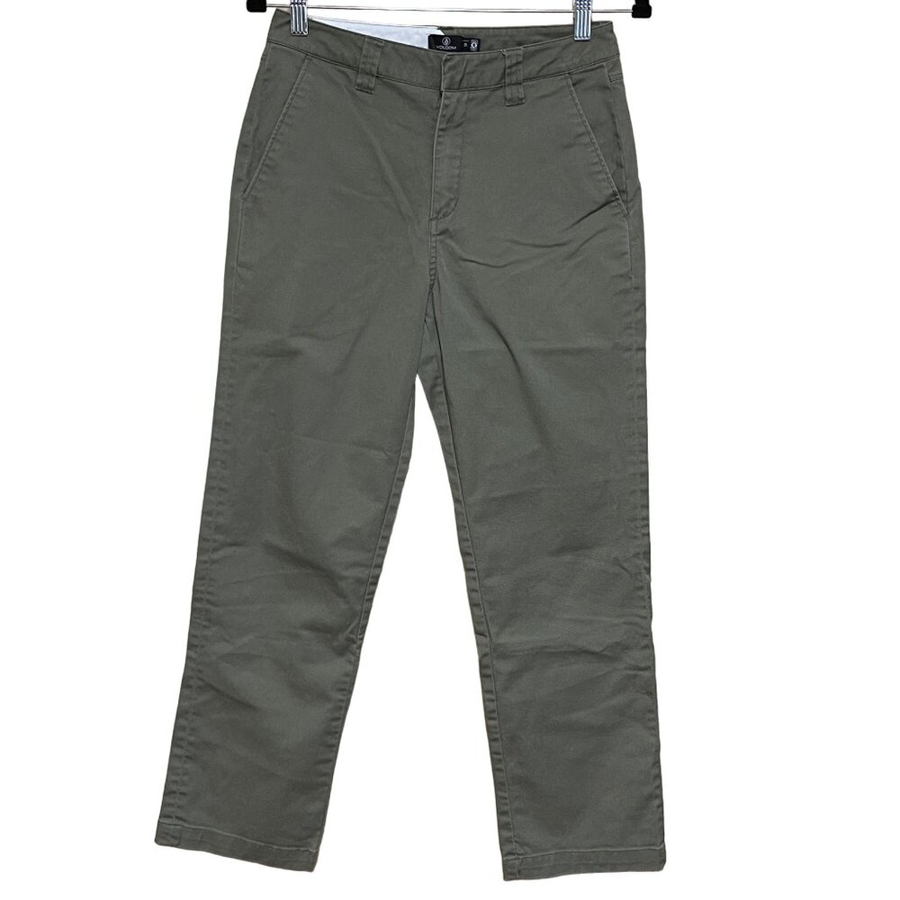 Volcom Mens Olive Green Chino Pants Size 25‎ Relaxed Fit Comfortable